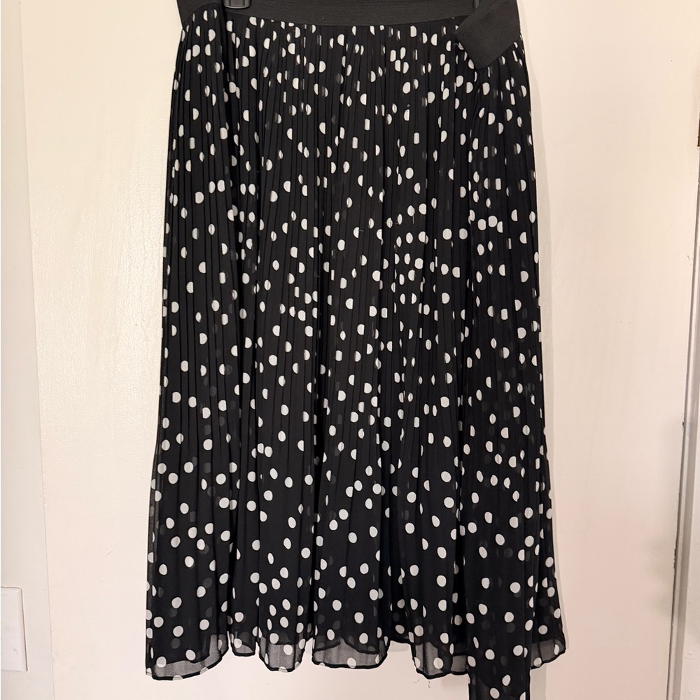 Torrid Black Midi Skirt with White Dots
